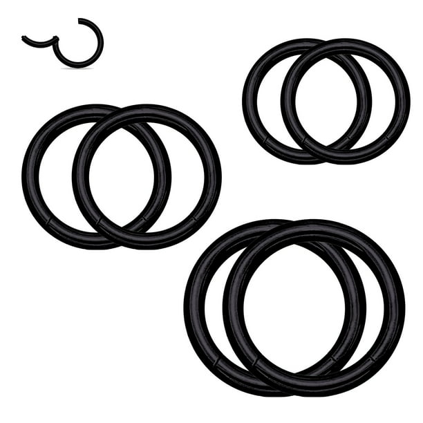 Great my shop 16G Stainless Steel Nose Ring Cartilage Earring Hoop Earrings Hinged Hoops Seamless Ring 10mm
